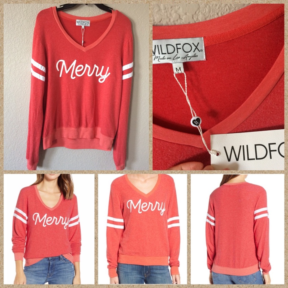 Wildfox “Merry” V-neck Sweater - Picture 1 of 8
